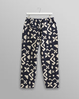 wax london men's Kurt - Navy Geometric Jacquard Trousers