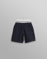 wax london men's Kurt - Navy Honeycomb Cotton Shorts