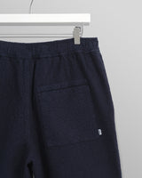 wax london men's Kurt - Navy Honeycomb Cotton Shorts