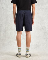 wax london men's Kurt - Navy Honeycomb Cotton Shorts