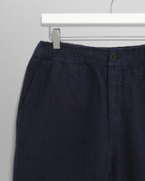 wax london men's Kurt - Navy Honeycomb Cotton Shorts