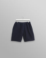 wax london men's Kurt - Navy Honeycomb Cotton Shorts
