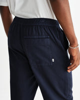 wax london men's Kurt - Navy Organic Cotton Trousers