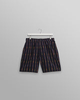wax london men's Kurt - Navy Stripe Shorts