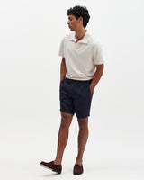 Kurt - Navy Washed Linen Shorts