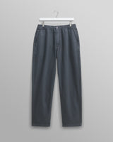 wax london men's Kurt - Petrol Blue Organic Cotton Trousers