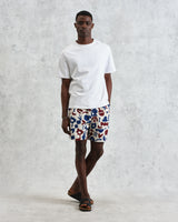 wax london men's Kurt - Red And Blue Spin Jacquard Shorts