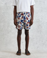wax london men's Kurt - Red And Blue Spin Jacquard Shorts
