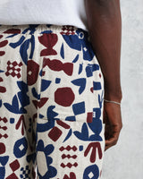 wax london men's Kurt - Red And Blue Spin Jacquard Shorts