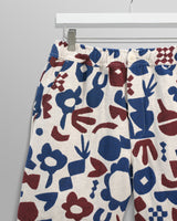 wax london men's Kurt - Red And Blue Spin Jacquard Shorts