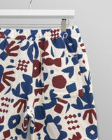 wax london men's Kurt - Red And Blue Spin Jacquard Shorts