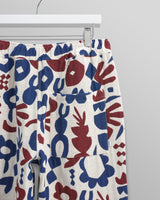 wax london men's Kurt - Red And Blue Spin Jacquard Trousers