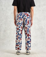 wax london men's Kurt - Red And Blue Spin Jacquard Trousers