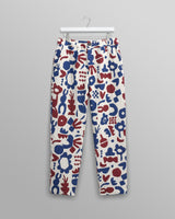 wax london men's Kurt - Red And Blue Spin Jacquard Trousers