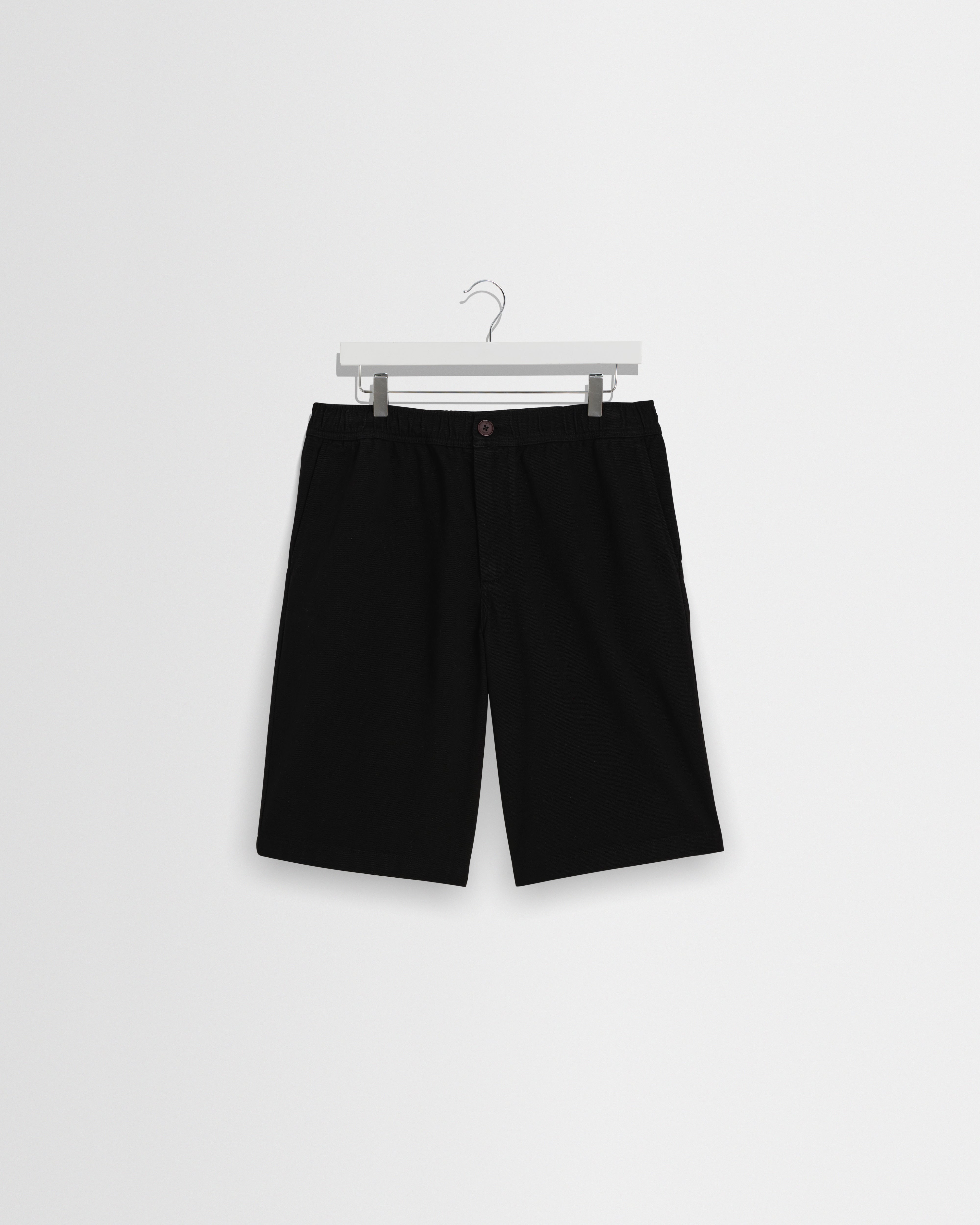 Men's Black Organic Cotton Twill Shorts | Wax London