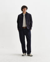 wax london men's Landmark - Navy Corduroy Chore Jacket