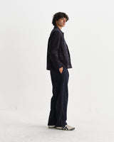 wax london men's Landmark - Navy Corduroy Chore Jacket