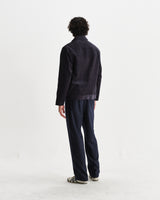 wax london men's Landmark - Navy Corduroy Chore Jacket