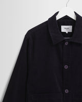 wax london men's Landmark - Navy Corduroy Chore Jacket