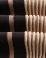 wax london men's Lennox - Black And Beige Milano Stripe Knitted Polo