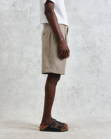 wax london men's Linton - Natural Chalk Stripe Shorts