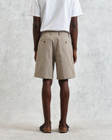 wax london men's Linton - Natural Chalk Stripe Shorts