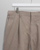 wax london men's Linton - Natural Chalk Stripe Shorts