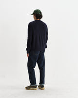 wax london men's Lisford - Navy Stitch Zip Cardigan