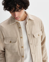 wax london men's Lomond - Natural Heavy Wool Overshirt