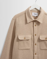 wax london men's Lomond - Natural Heavy Wool Overshirt