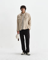 wax london men's Lomond - Natural Heavy Wool Overshirt