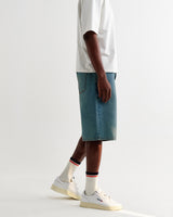 wax london men's Luca - Vintage Blue Organic Cotton Denim Shorts