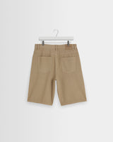 wax london men's Luca - Washed Beige Organic Cotton Denim Shorts