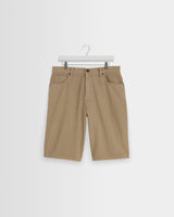 wax london men's Luca - Washed Beige Organic Cotton Denim Shorts
