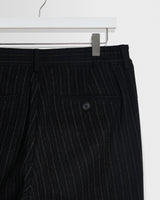 wax london men's Malham - Black Italian Flannel Stripe Trouser