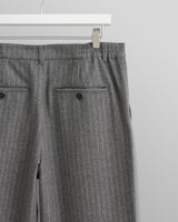 wax london men's Malham - Charcoal Grey Pinstripe Wool Trousers