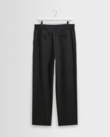 wax london men's Malham - Dark Grey Wool Blend Trouser