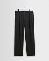 wax london men's Malham - Dark Grey Wool Blend Trouser