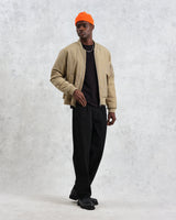 wax london men's Malvern - Washed Khaki Nylon Bomber Jacket