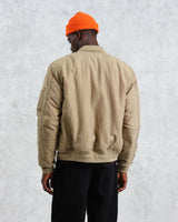 wax london men's Malvern - Washed Khaki Nylon Bomber Jacket