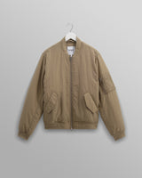 wax london men's Malvern - Washed Khaki Nylon Bomber Jacket