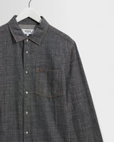 wax london men's Manilla - Washed Indigo Chambray Shirt
