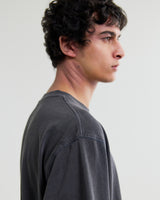 wax london men's Mark - Washed Black Compact Cotton Cropped T-Shirt