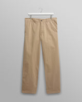 wax london men's Marwood Trousers Beige Cotton Twill