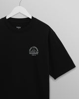 wax london men's Milton - Black Stacked Text Graphic Organic Cotton T-Shirt
