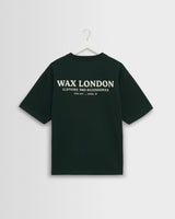 wax london men's Milton - Bottle Green Stacked Text Graphic Organic Cotton T-Shirt