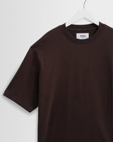 wax london men's Milton - Dark Brown Organic Emorised Cotton T-Shirt