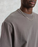 wax london men's Milton - Dark Grey Emerised Organic Cotton T-Shirt