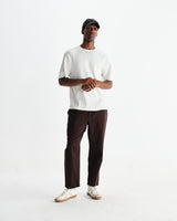 wax london men's Milton - Ecru Organic Waffle Cotton T-Shirt