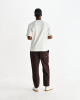 wax london men's Milton - Ecru Organic Waffle Cotton T-Shirt